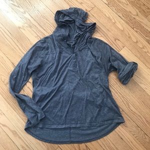 Marmot gray striped hooded camp shirt